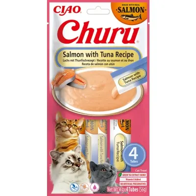 Purée CHURU au Saumon et Thon X4 Tubes